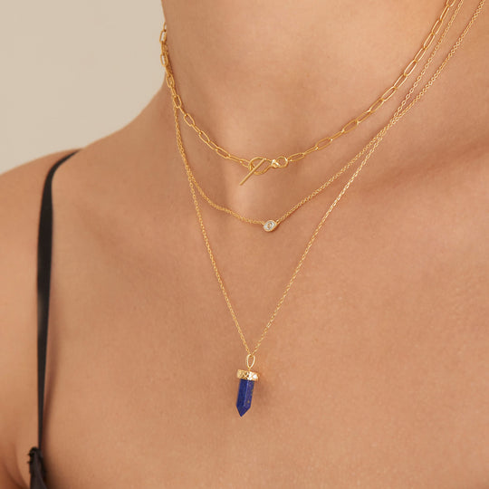 Gold Lapis Point Pendant Necklace - Ania Haie