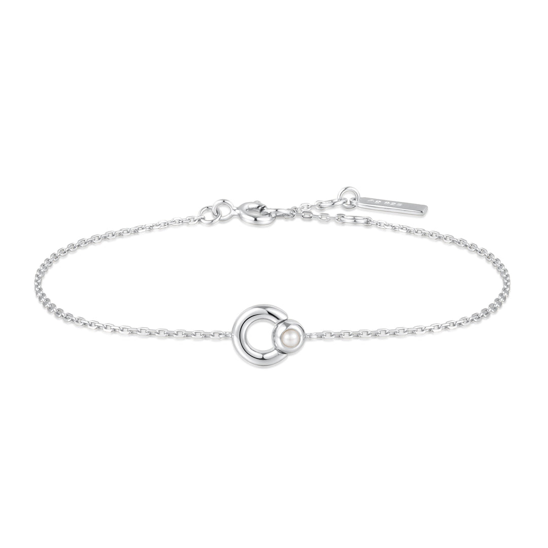 Silver Hoop Freshwater Pearl Bracelet - Ania Haie