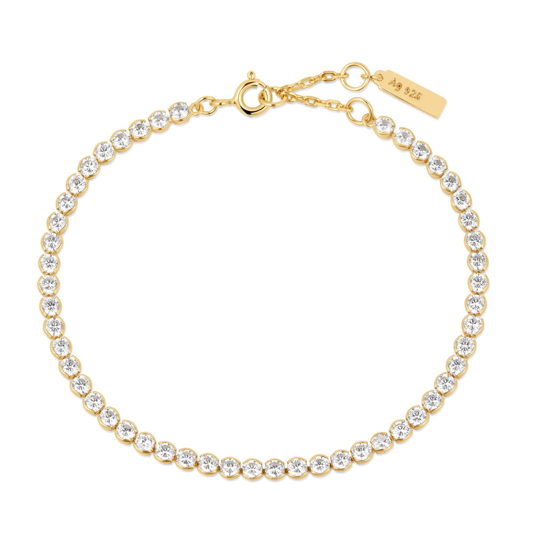 Gold Row Bezel Set Bracelet - Ania Haie