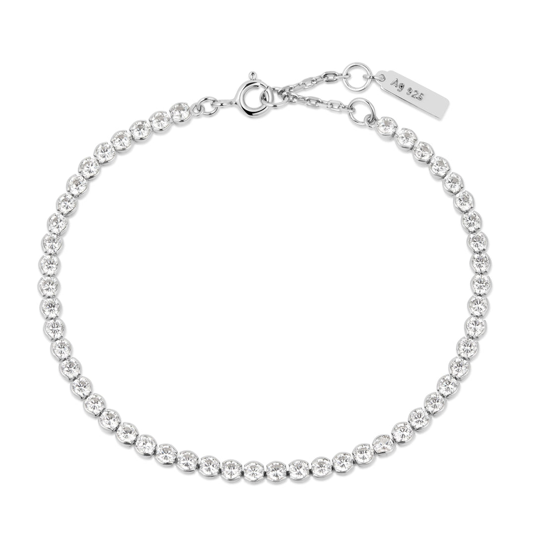 Silver Row Bezel Set Bracelet - Ania Haie