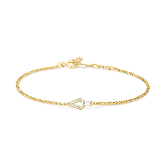 Gold Geometric Cubic Zirconia Bracelet - Ania Haie