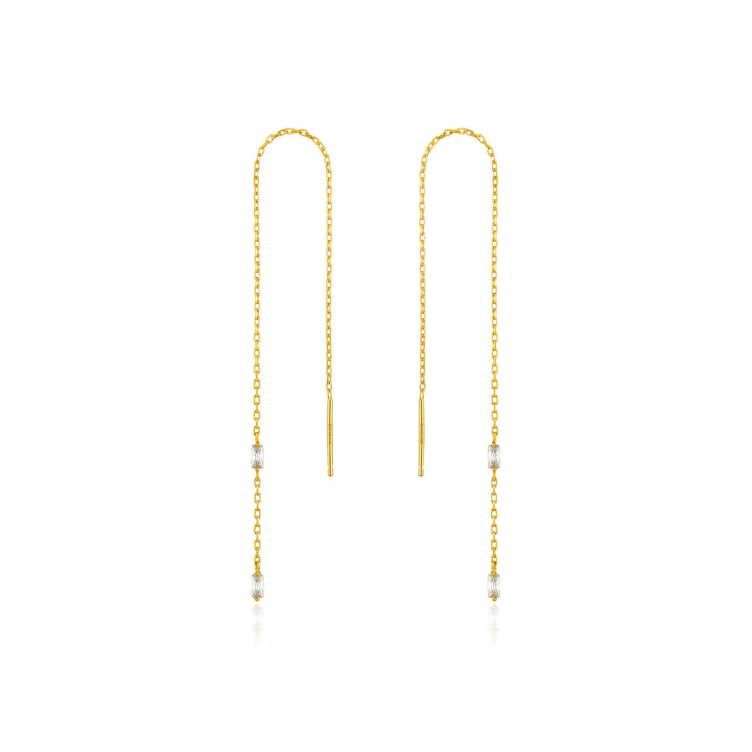 Gold Glow Threader Earrings.