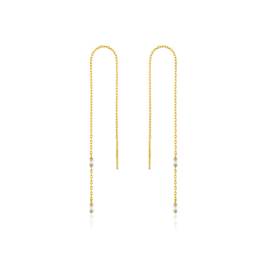 Gold Glow Threader Earrings.