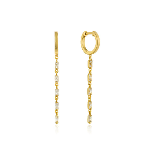 Gold Glow Drop Huggie Hoops.