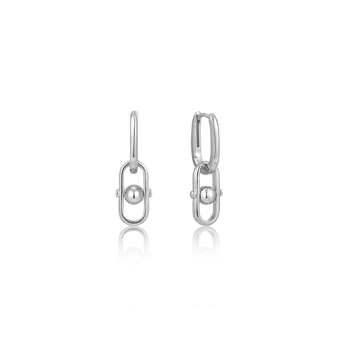 Silver Orb Link Drop Earrings - Ania Haie