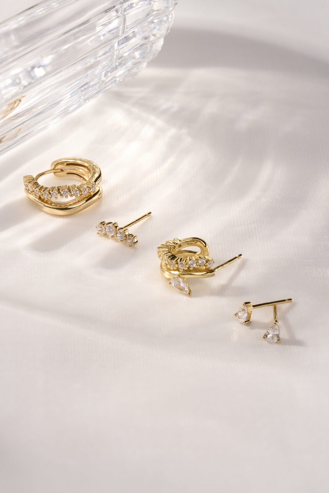 Gold Sparkle Climber Studs - Ania Haie