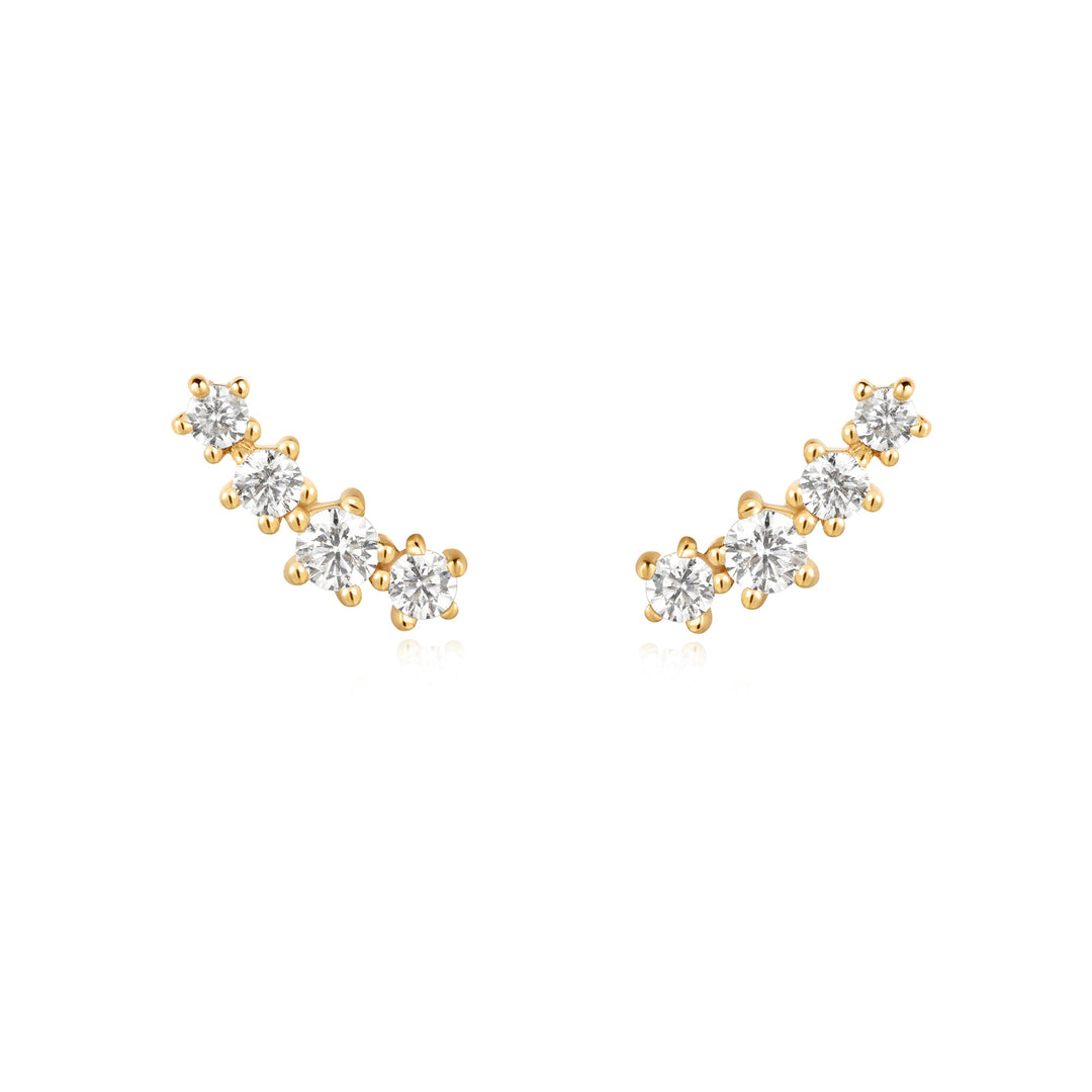 Gold Sparkle Climber Studs - Ania Haie