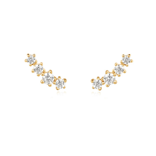 Gold Sparkle Climber Studs - Ania Haie