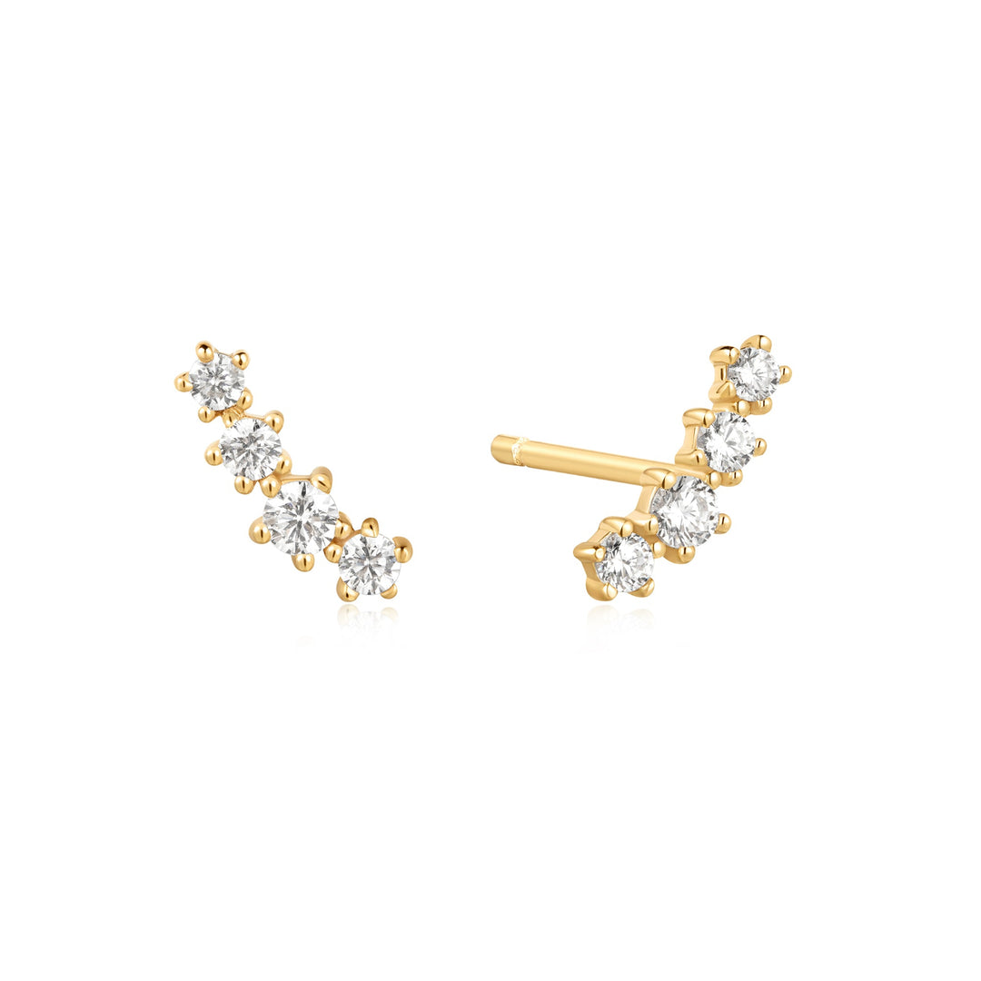 Gold Sparkle Climber Studs - Ania Haie