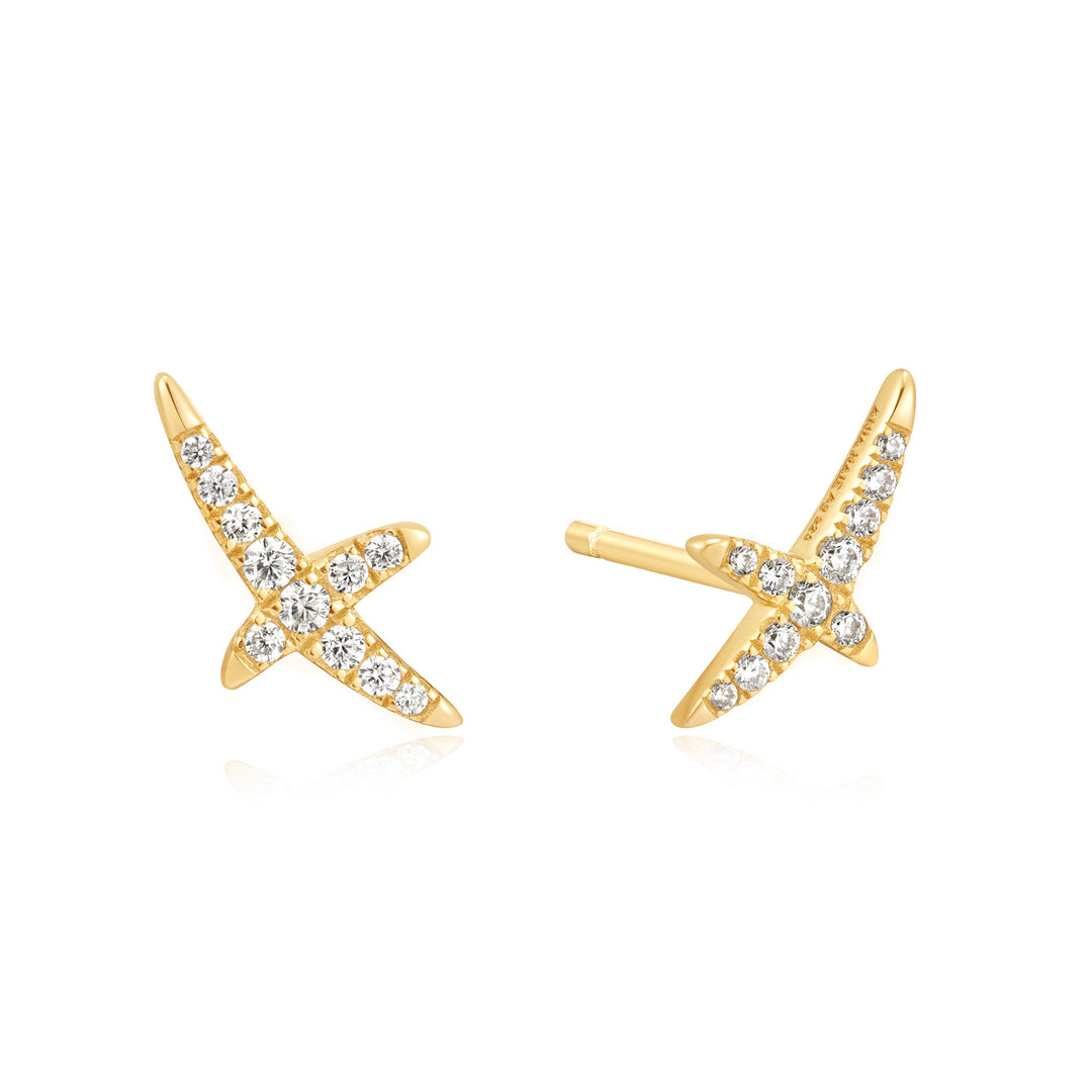 Gold Kiss Pavé Studs - Ania Haie