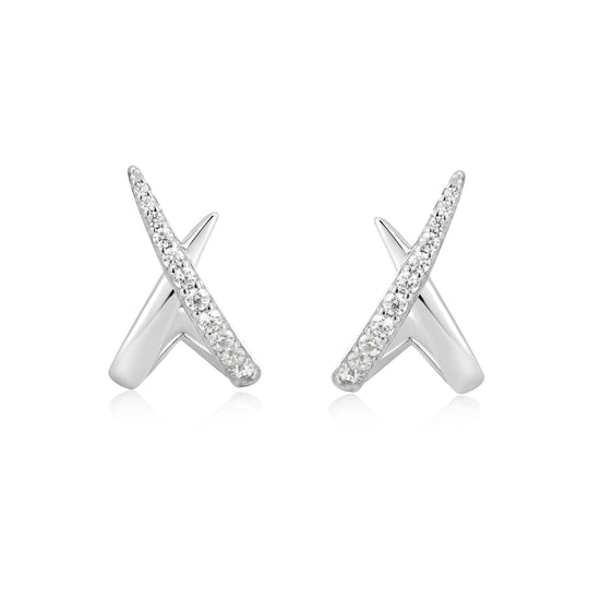 Silver Kiss Polished Pavé Studs - Ania Haie