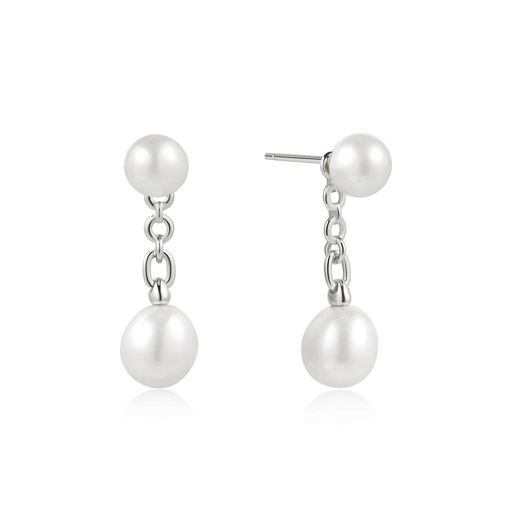 Silver Freshwater Pearl Stud Ear Jackets - Ania Haie