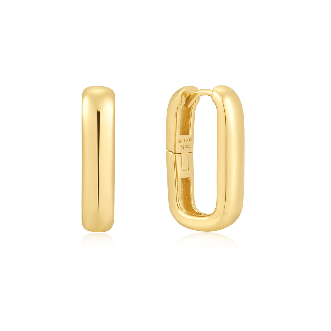 Gold Wide Paper Clip Earrings - Ania Haie