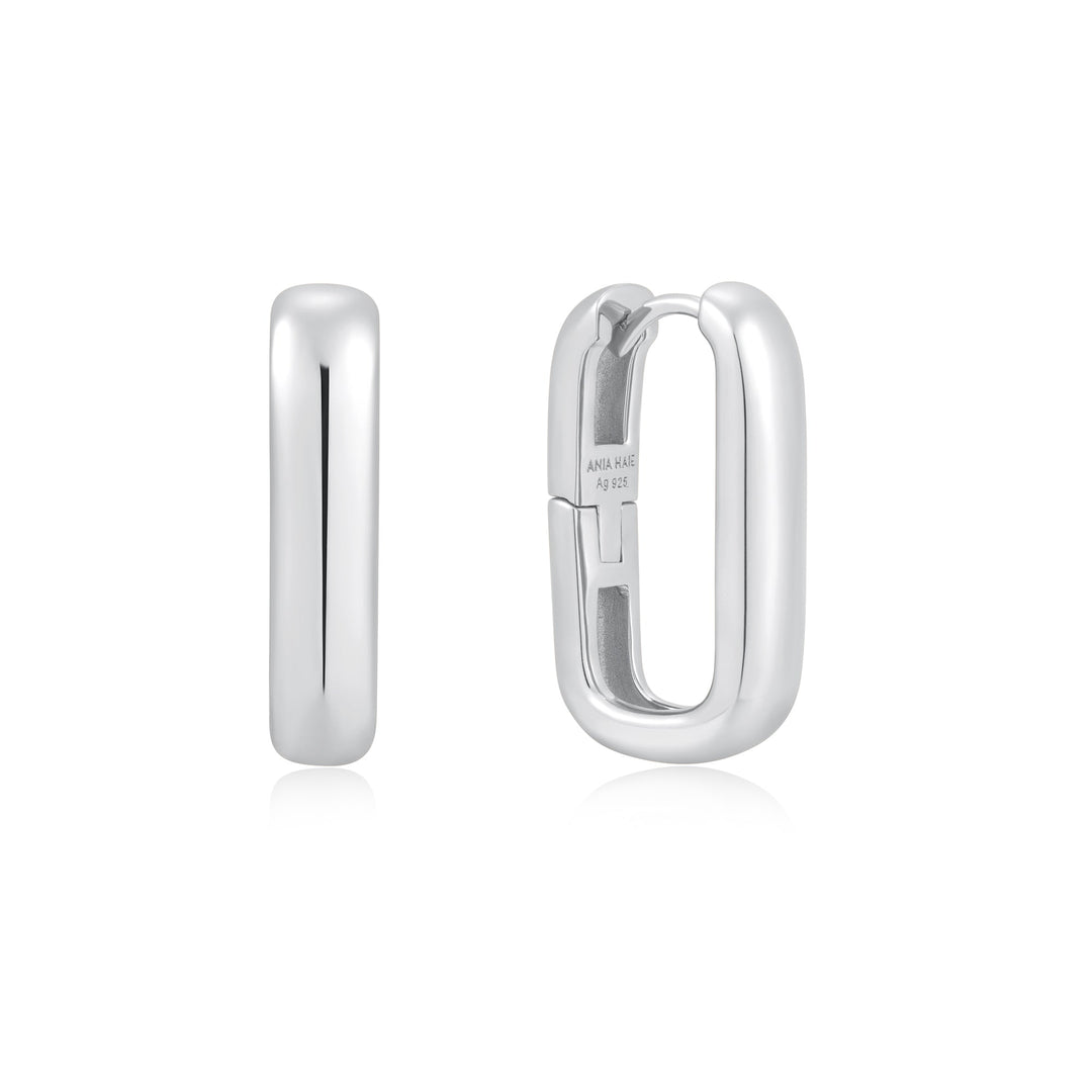 Silver Wide Paper Clip Earrings - Ania Haie