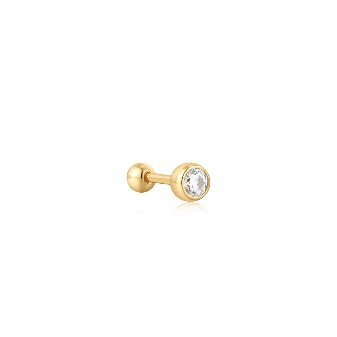 Gold Solitaire Cubic Zirconia Barbell - Ania Haie