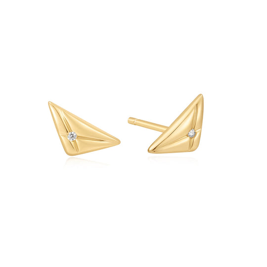 Gold Triangle Kiss Studs - Ania Haie