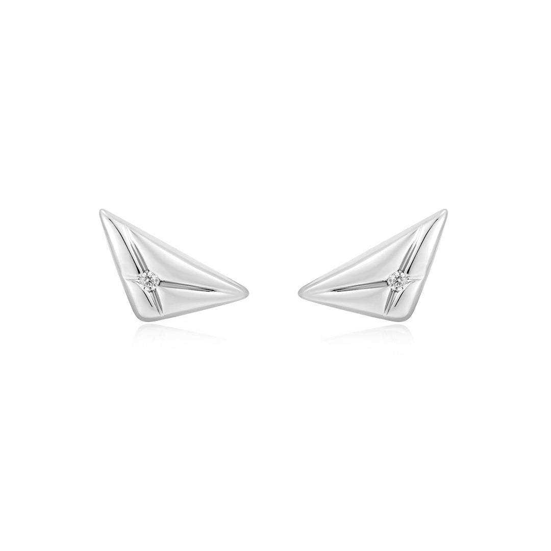 Silver Triangle Kiss Studs - Ania Haie