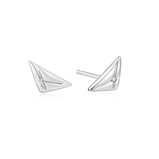 Silver Triangle Kiss Studs - Ania Haie