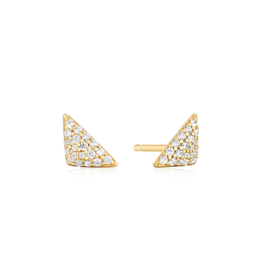 Gold Triangular Pavé Studs - Ania Haie