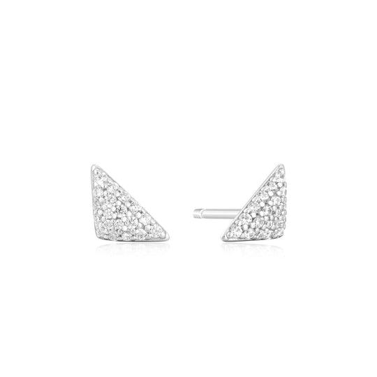 Silver Triangular Pavé Studs - Ania Haie