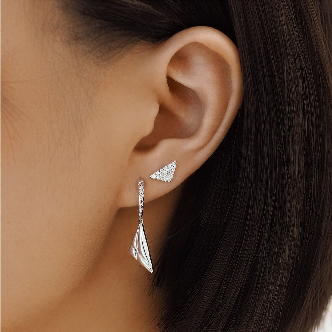 Silver Triangular Pavé Studs - Ania Haie