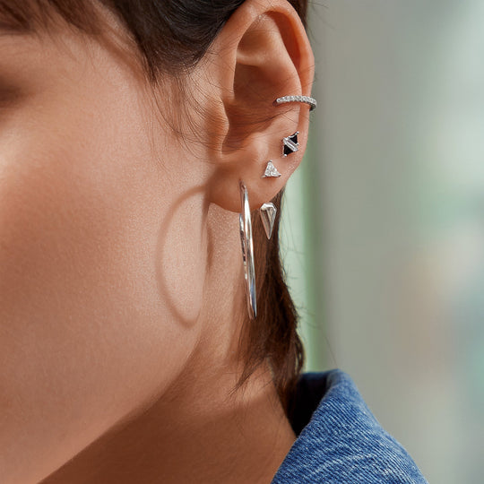 Silver Plain Oversized Hoops - Ania Haie