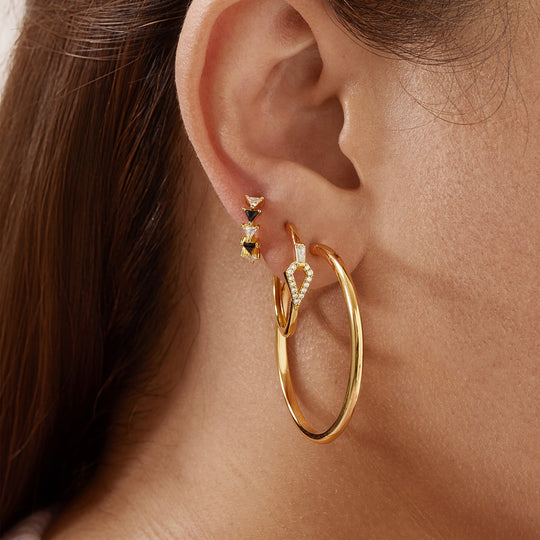 Gold Plain Oversized Hoops - Ania Haie