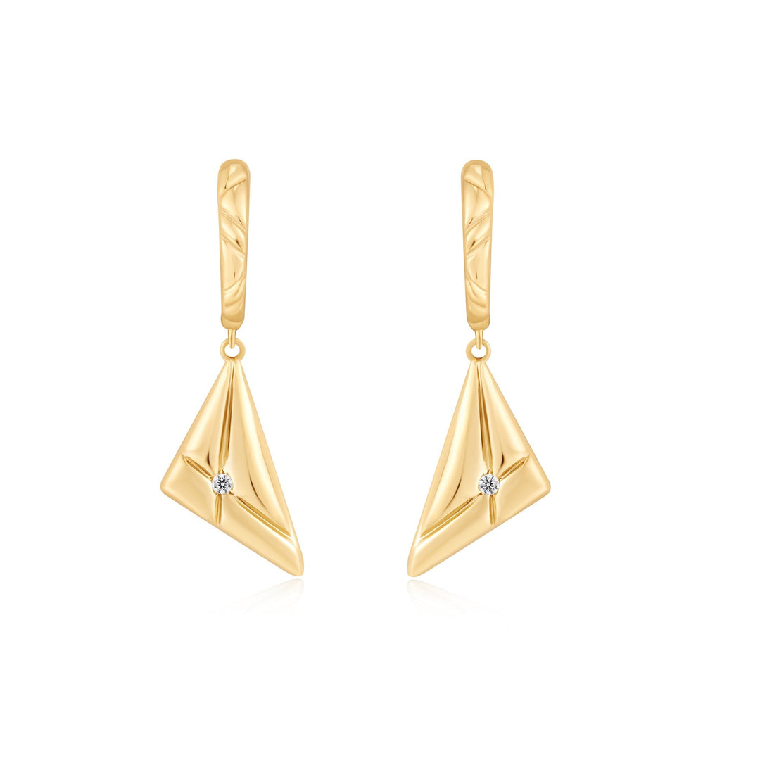 Gold Triangle Kiss Drop Huggies - Ania Haie