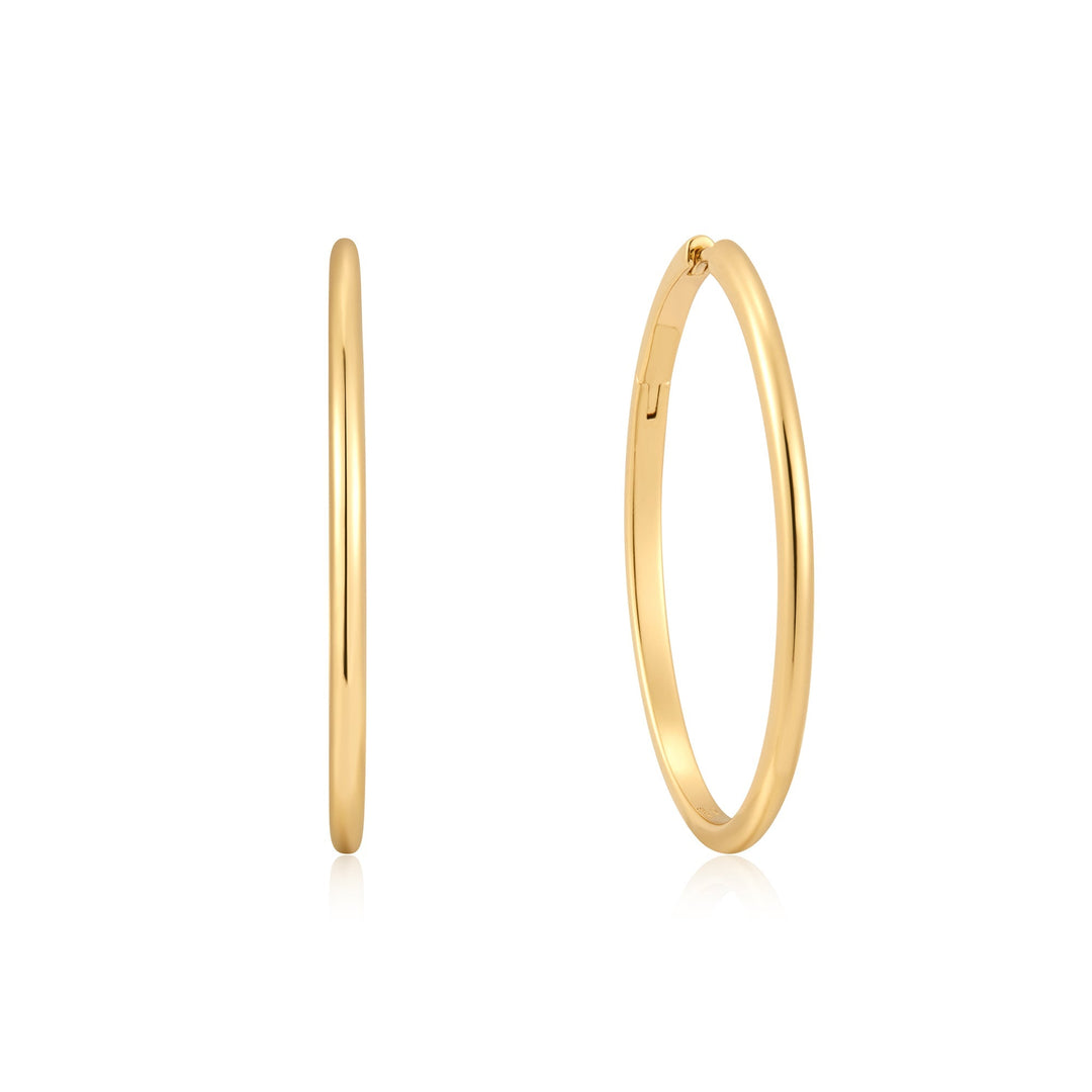 Gold Plain Oversized Hoops - Ania Haie