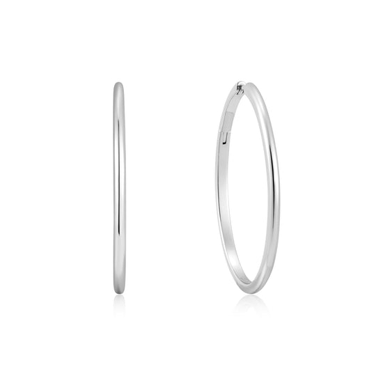 Silver Plain Oversized Hoops - Ania Haie