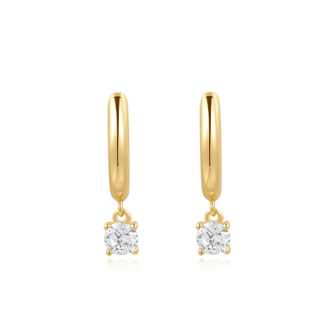 Gold Drop Solitaire Huggies - Ania Haie