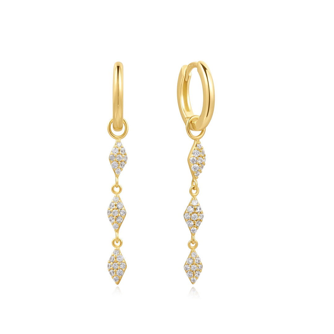 Gold Pavé Sparkle Drop Huggies - Ania Haie