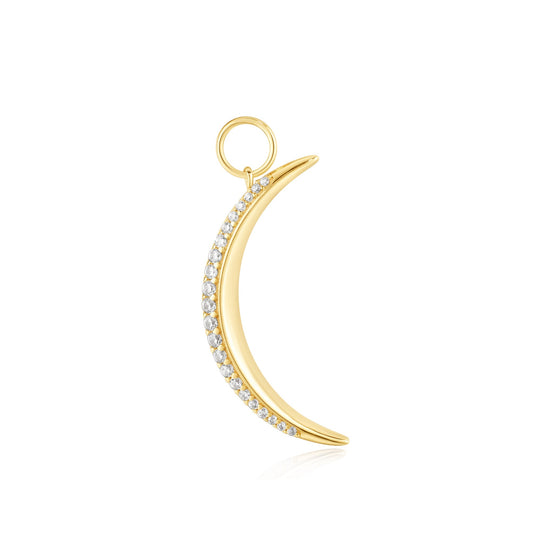 Gold Moon Pavé Earring Charm - Ania Haie