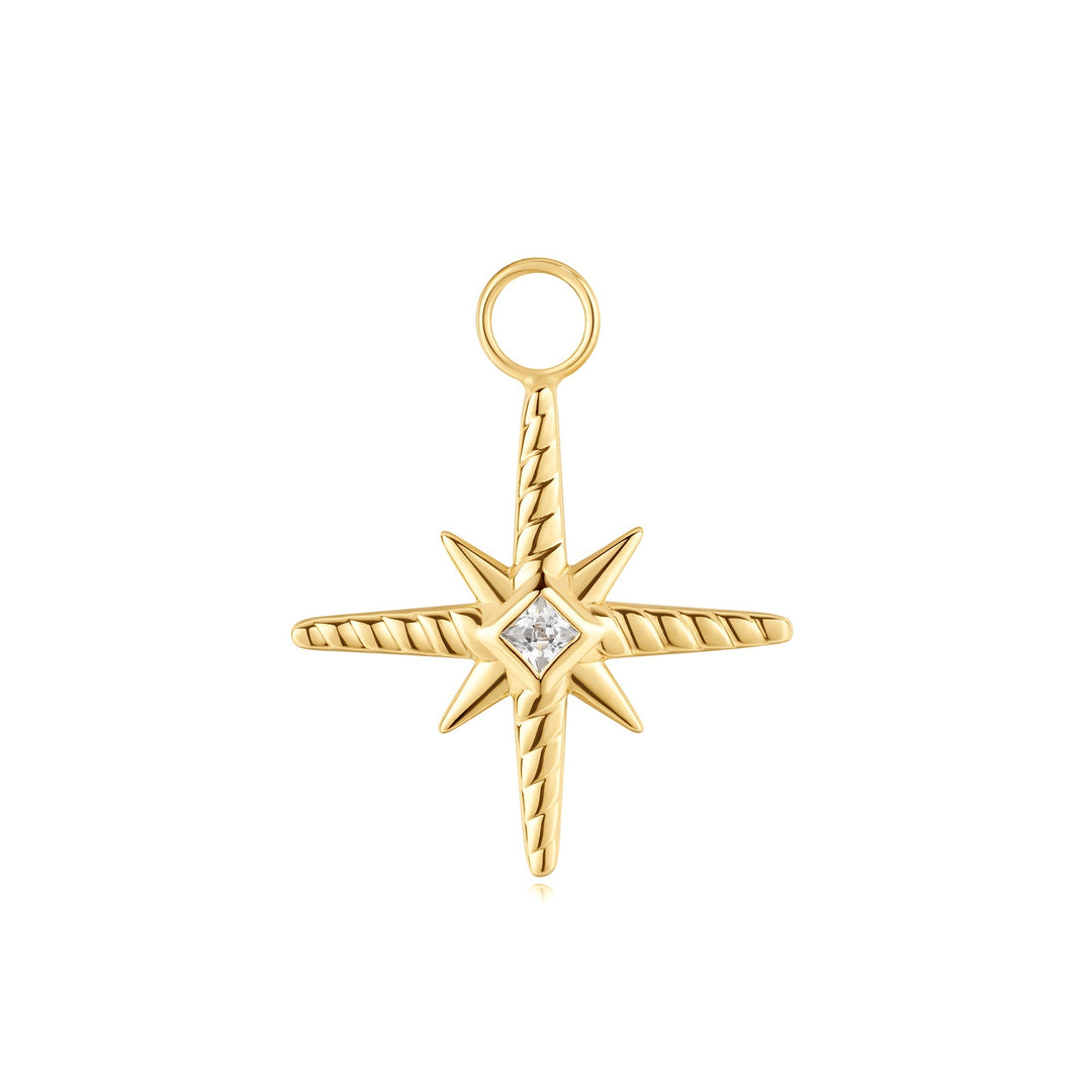 Gold Turquoise and Cubic Ziconia Star Earring Charm - Ania Haie