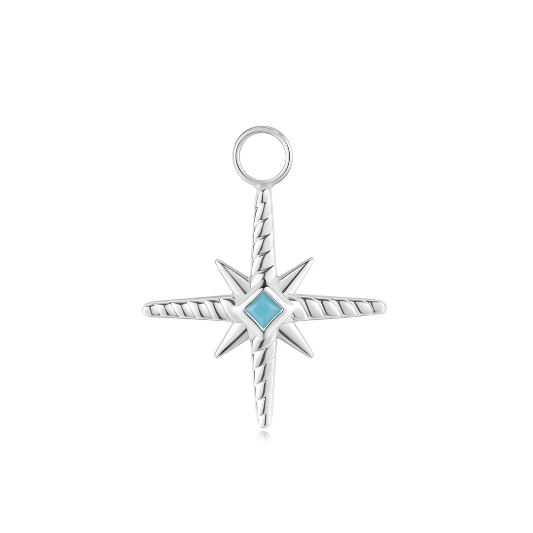 Silver Turquoise and Cubic Ziconia Star Earring Charm - Ania Haie