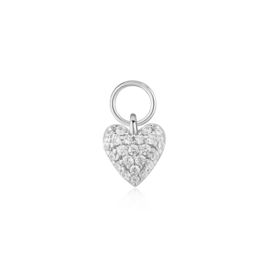 Silver Heart Pavé Earring Charm - Ania Haie