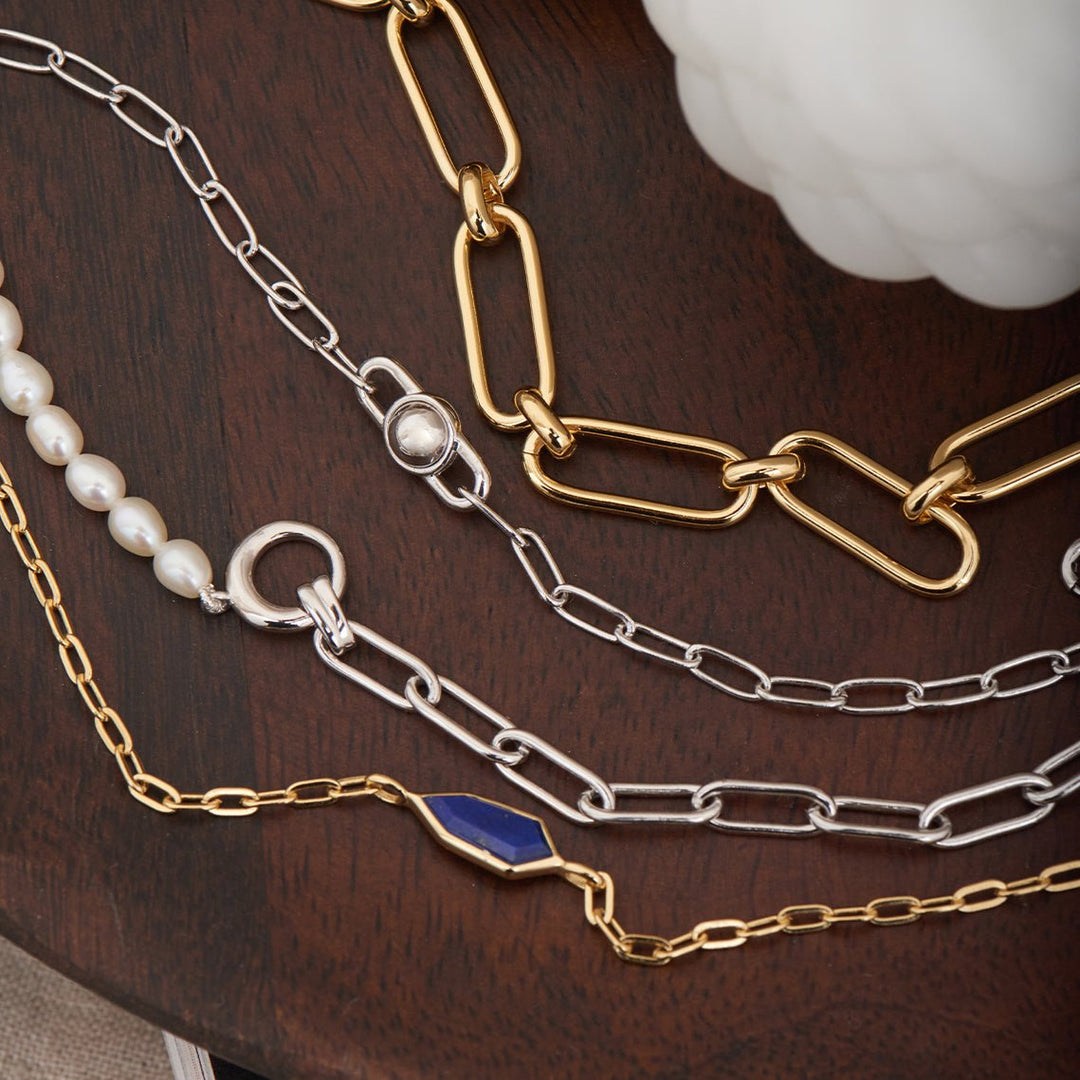 Gold Lapis Emblem Chain Bracelet - Ania Haie