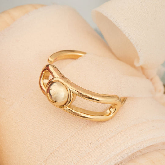 Gold Orb Claw Adjustable Ring - Ania Haie