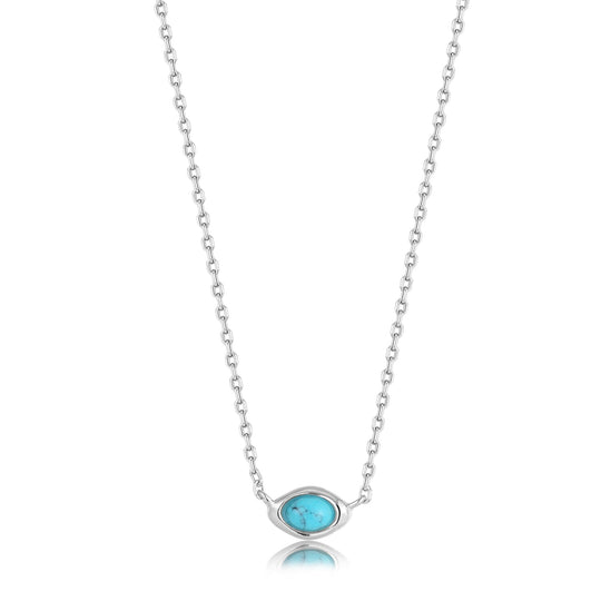 Silver Turquoise Wave Necklace - Ania Haie