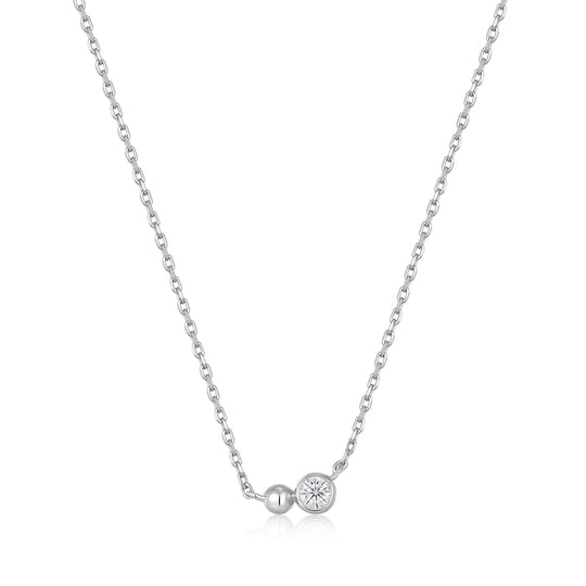 Silver Orb Sparkle Pendant Necklace - Ania Haie