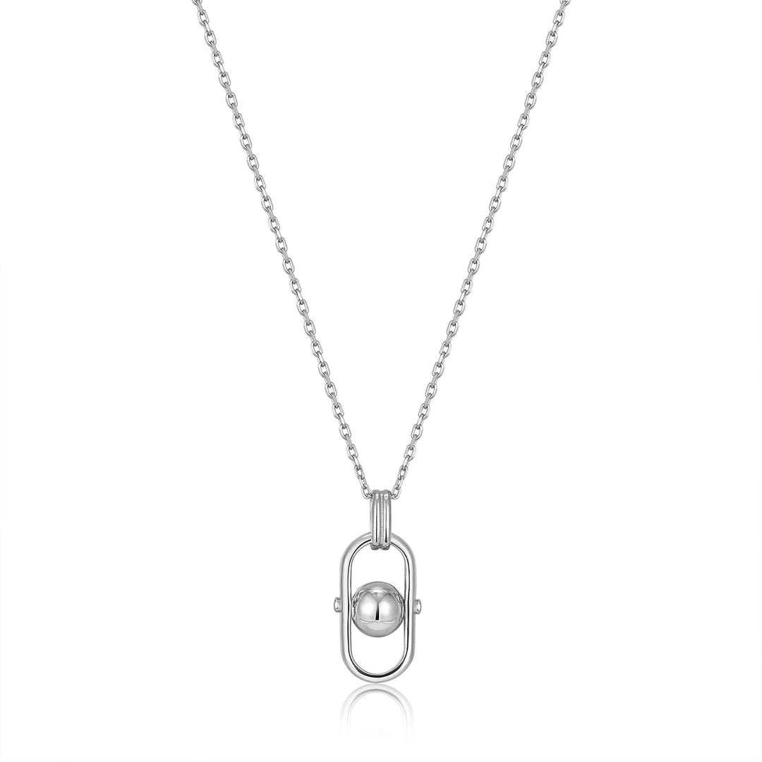 Silver Orb Link Drop Pendant Necklace - Ania Haie