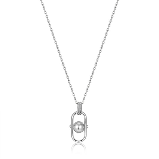 Silver Orb Link Drop Pendant Necklace - Ania Haie