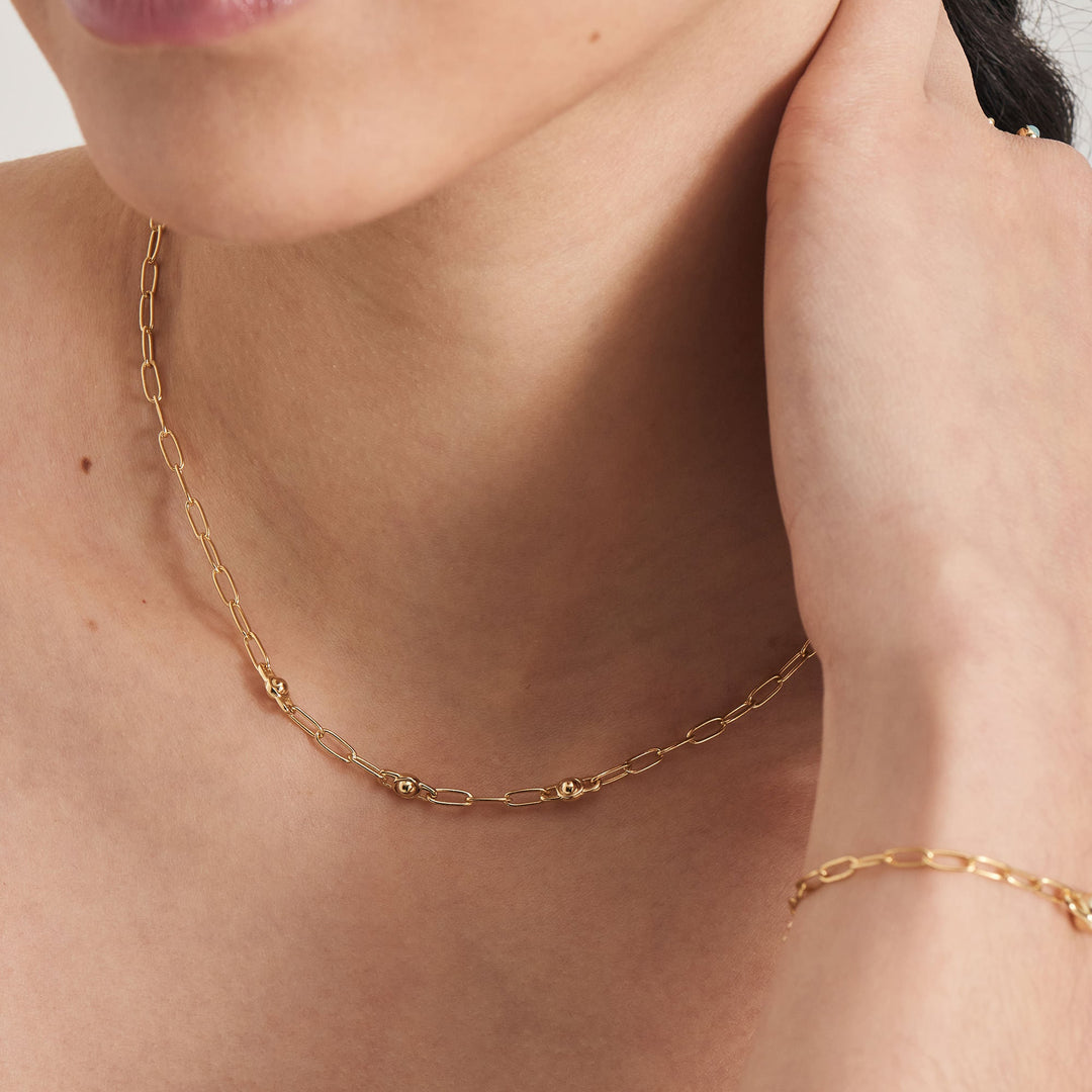 Gold Orb Link Chunky Chain Necklace - Ania Haie