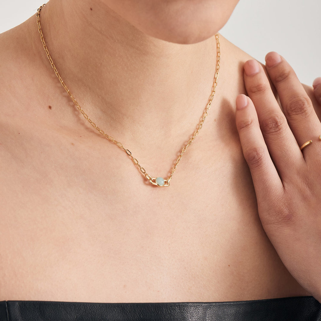 Gold Orb Amazonite Link Necklace - Ania Haie