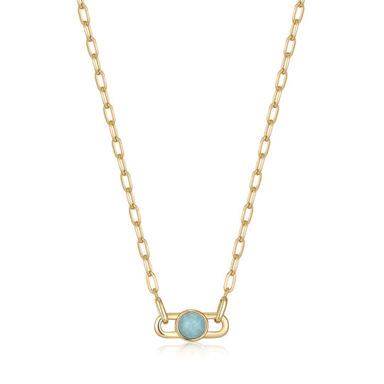 Gold Orb Amazonite Link Necklace - Ania Haie