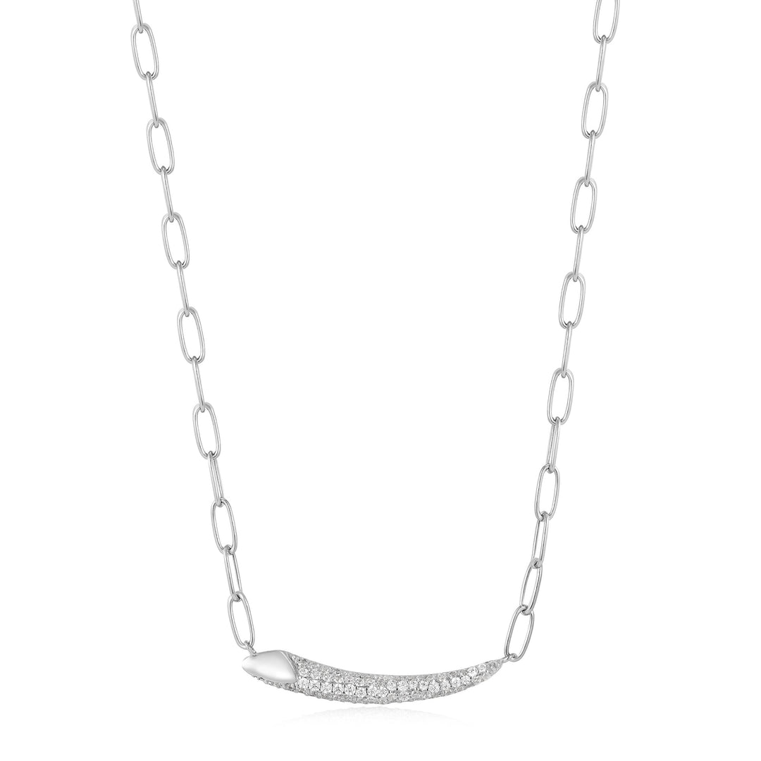 Silver Pavé Bar Chain Necklace - Ania Haie