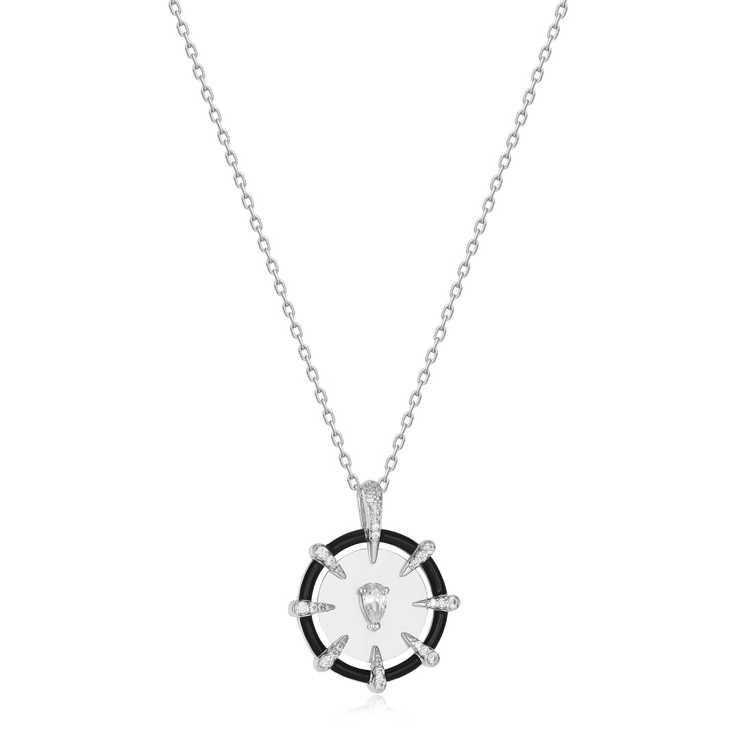 Silver Sparkle Point Medallion Necklace - Ania Haie