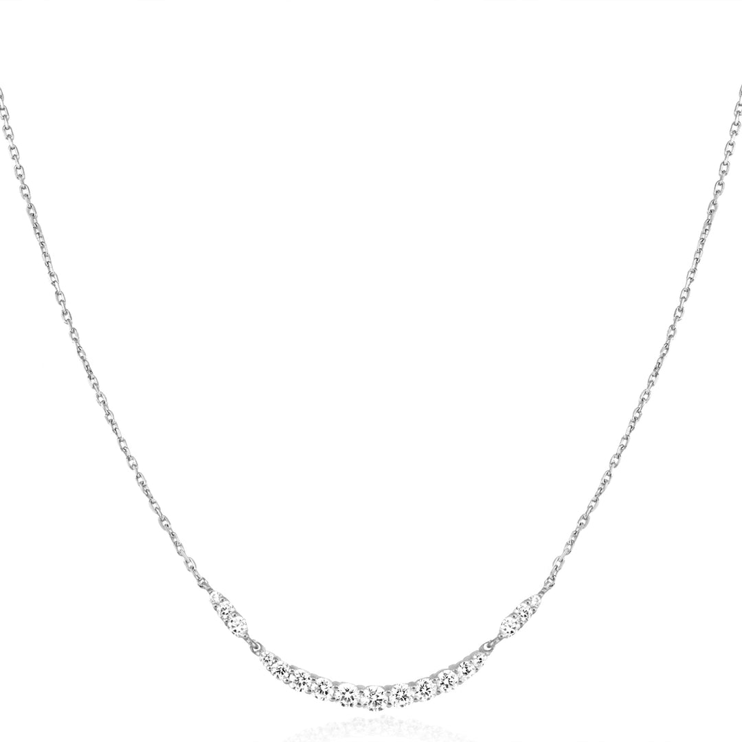 Silver Arc Pavé Necklace - Ania Haie