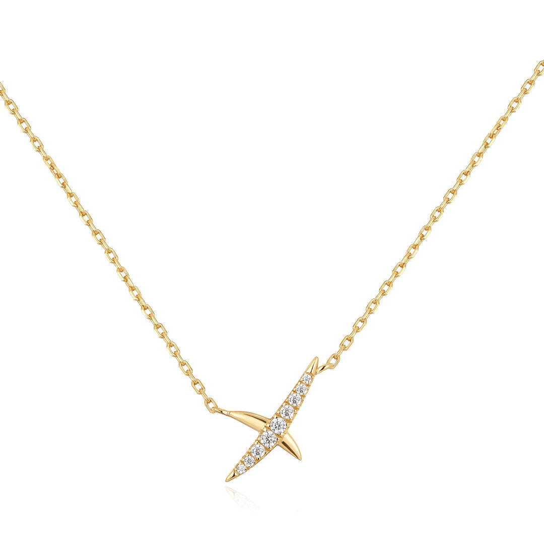 Gold Kiss Pavé Necklace - Ania Haie