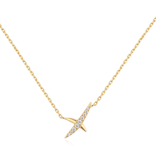 Gold Kiss Pavé Necklace - Ania Haie